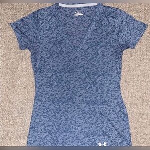 Under Armour Women's Patterned Blue V-Neck Tee